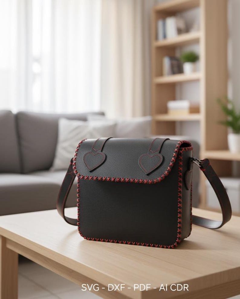 Leather Bag Svg Dxf Pdf Pattern | Diy Unique Handbag Template | Digital ...