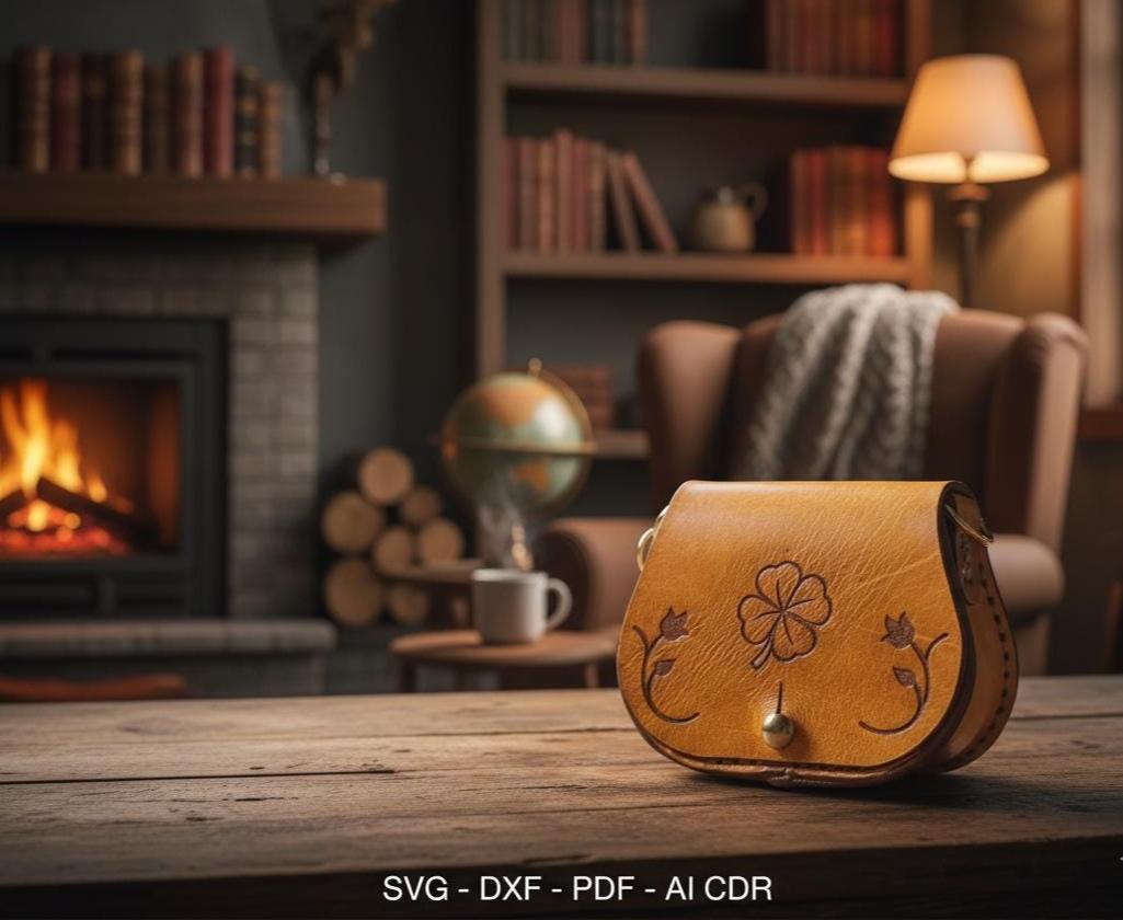 Leather Purse Svg Dxf Pdf Pattern | Diy Mini Bag Template | Digital ...