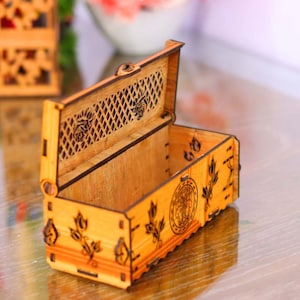 Scatola regalo in legno - Design tagliato al laser, facile da montare