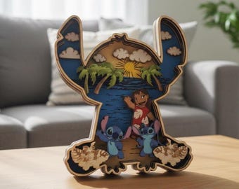 Lilo & Stitch Layered SVG: Disney Ohana Tropical Wall Art