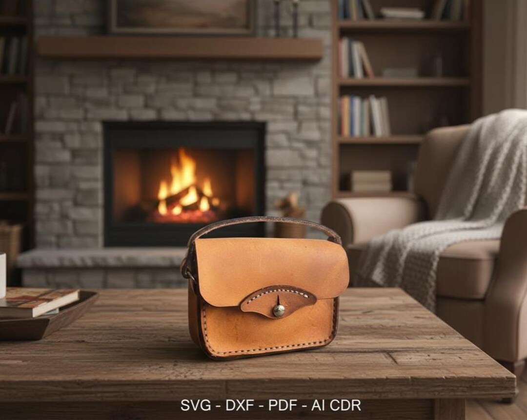Mini Leather Bag Svg Dxf Pdf Pattern | Small Crossbody Pouch Template ...