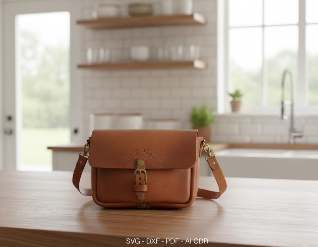 U.s. Mail Leather Bag Svg Dxf Pdf Pattern Vintage Messenger Bag ...