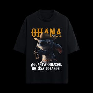 Ohana Significa Aguanta Corazón PNG | Funny Spanish Shirt Design | Cowboy Alien PNG | Sublimation Design | DTF Transfer | Instant Download