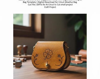 Leather Purse Pattern SVG PDF DXF, Mini Crossbody Bag Template, Digital Download