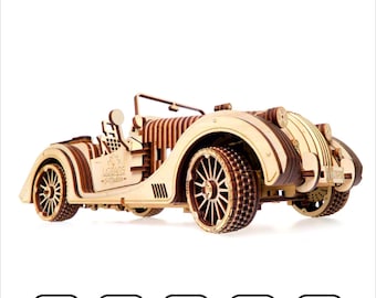 Classic Wooden Car SVG DXF AI | Laser cut car template | cnc vintage car model | svg dxf ai pdf vector files | instant download