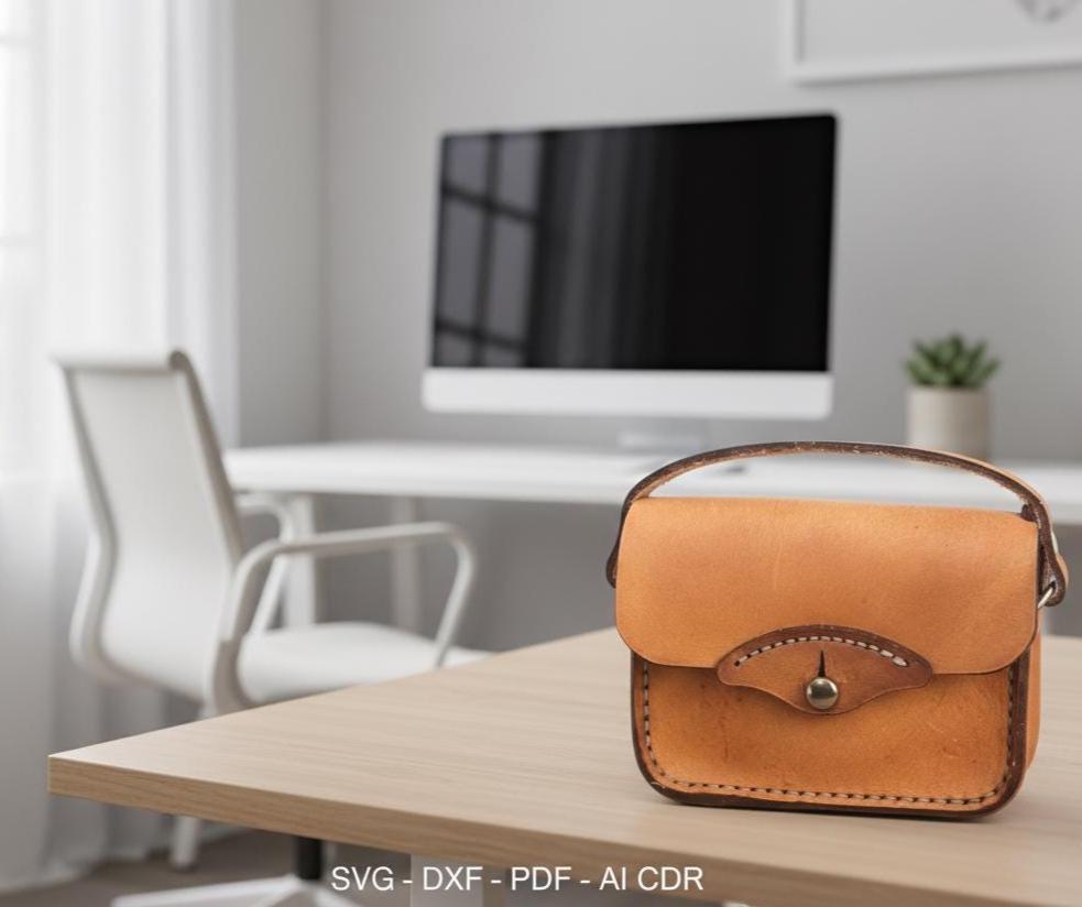 Mini Leather Bag Svg Dxf Pdf Pattern | Small Crossbody Pouch Template ...