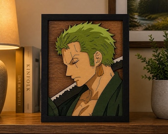 Laser Engraved Anime SVG File, 2 Layer Wood Engraving Design, CNC Laser Cut File, Anime Wall Decor , Glowforge Download