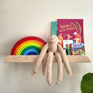 Montessori Nursery Shelf: Solid Chestnut Wood, Scandinavian Minimalist