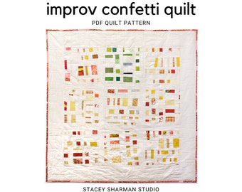 Padrão de colcha Confetti – Design moderno e improvisado (Download em PDF)