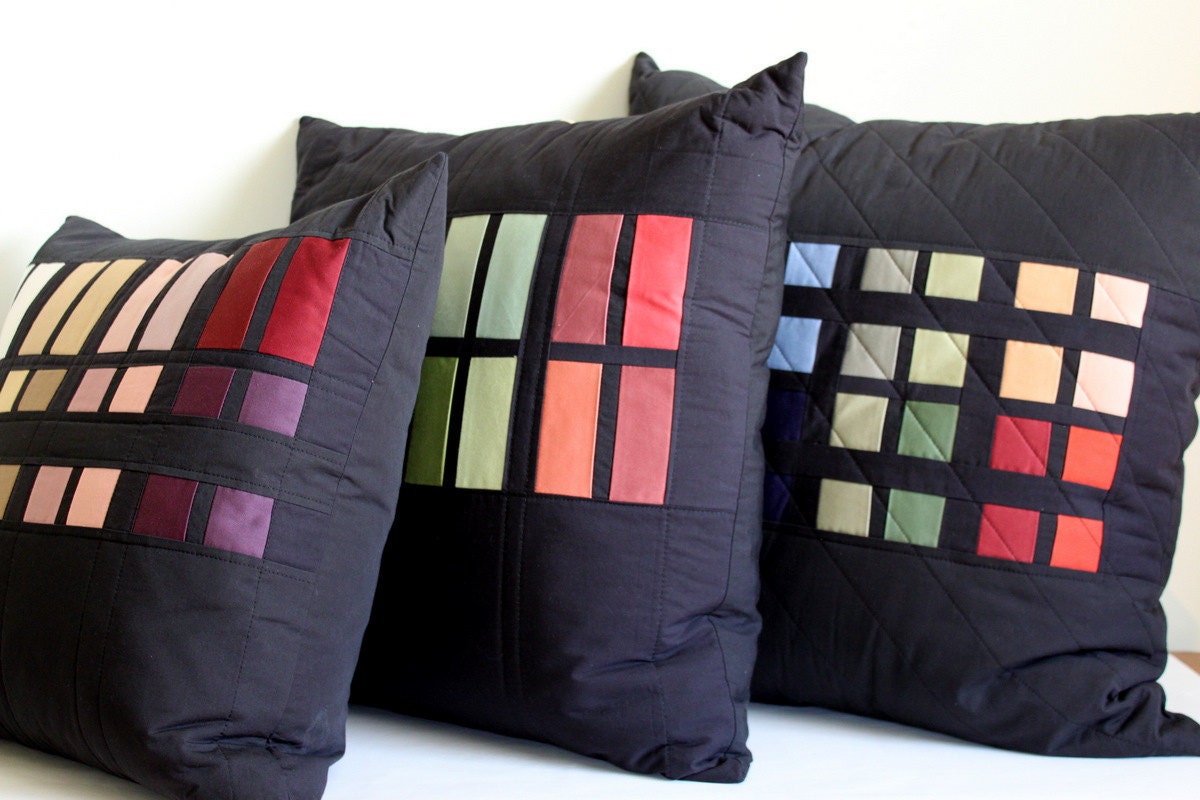Color Block Patchwork Throw Pillows