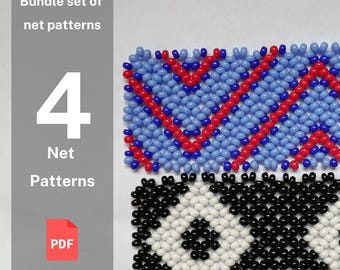 South African-Inspired Net Stitch Patterns – Digital Beading Collection (4 Designs)