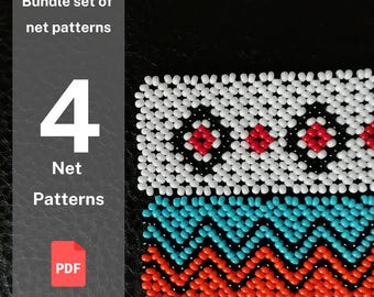 SA-Inspired Net Stitch Patterns – Digital Beading Collection (4 Designs)