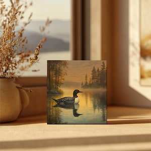 Lakehouse Cabin Boathouse Art Canvas Art - Loon Painting, Outdoor Art, Wildlife Art, Peaceful Art, Nature Art, Waterfowl Painting