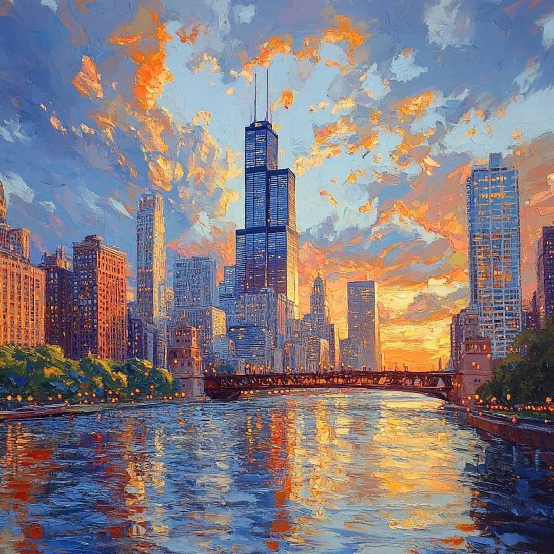 Chicago Skyline Canvas Painting River Chicago Painting Skyline Il 1080xN.6533113810 Oxti