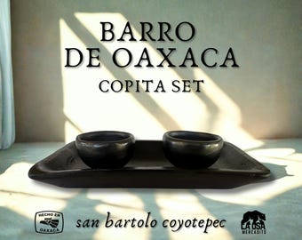 Set de regalo de copita de arcilla oaxaqueña, copita de mezcal, vaso de chupito para mezcal, vaso de chupito de arcilla, vaso de chupito de tequila, regalo para padrinos de boda, regalo de boda