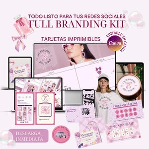 Instagram-Theme: Kokette Ästhetik, Rosa, Lila, feminin / Bearbeitbare Vorlagen in Canva / 80 Beiträge / Mode, Nägel, Wimpern / Karussells, Logo.