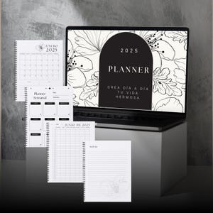 Planner 2025 imprimible Minimalista floral, planner semanal, organizador mensual, hoja de notas /A4/A5/CARTA/ Descarga inmediata/ PDF