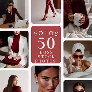 Fotos de stock de Burgundy Boss Babe Glam, imágenes de estilo de vida, Cherry aestethic, fotos de stock en rojo para redes sociales