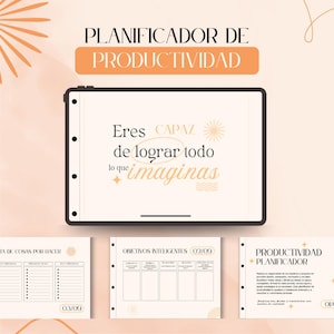 Planner de PRODUCTIVIDAD delicado moderno, minimalista naranja imprimible/Hoja de objetivos, descripción/A4/CARTA/Descarga inmediata/PDF