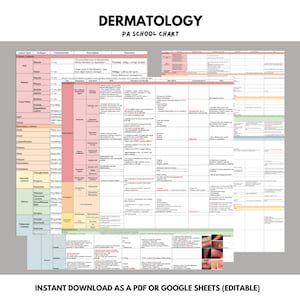 PA Dermatologie Lehrtafel