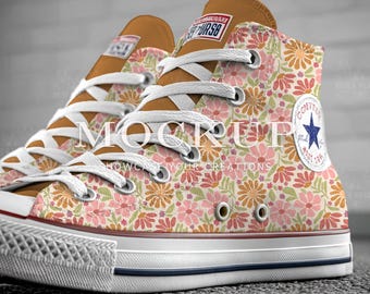 Procreate Canvas Shoe Mockup | High-Top Sneaker Mockup for Procreate | Digital Shoe Mockup for Pattern Designers | Converse Style Mockup