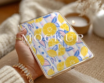 Cozy iPad Procreate Mockup | Feminine Tablet Mockup for Digital Artists & Creators | Neutral Aesthetic | Hand Holding iPad Styled Scene