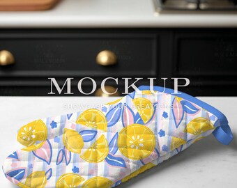Procreate ovenwantmockup | Gewatteerde keukenhandschoen mock-up | Hoogwaardig mock-up voor digitale productweergave | Keukenhanddoek Branding Koken