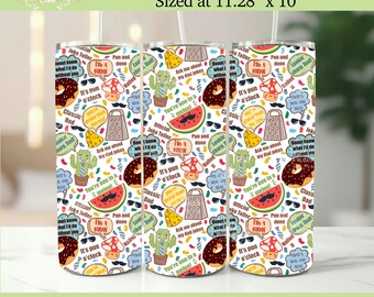 Punderful Dad 20oz 30oz Skinny Tumbler Wrap Sublimation 300 DPI PNG Handdrawn Funny Father’s Day Skinny Tumbler Design Seamless Dad Joke PNG