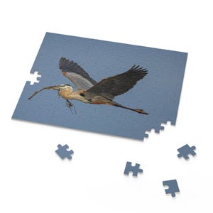 Puzzle héron bleu, puzzle nature, cadeau pour amoureux des oiseaux, puzzle vie salée, puzzle de la faune de la Floride