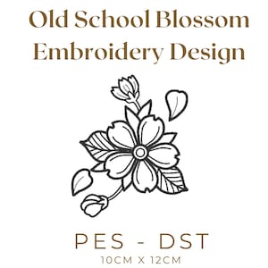 Traditional Tattoo Blossom Embroidery File, PES Format, DST File, Old School Design, Machine Embroidery Pattern