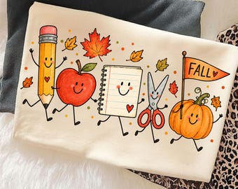 Fall Teacher PNG, Thanksgiving Teacher PNG, Cute School Doodles, Spooky Teacher Pumpkin Sublimation, Autumn Digital Download