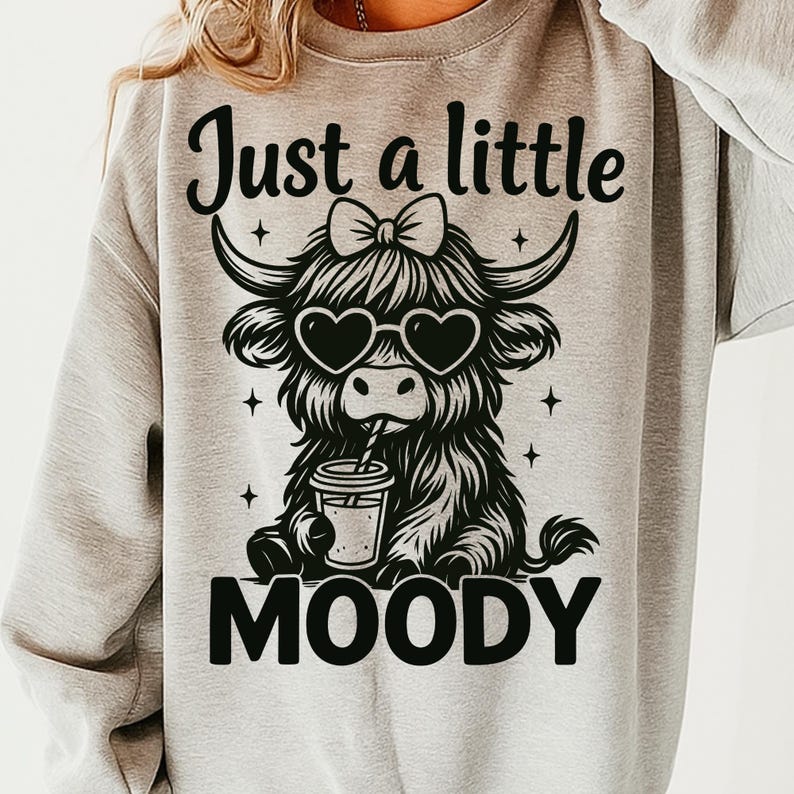 Azura Exchange Highland Heifer Moody Graphic Sweatshirt - L