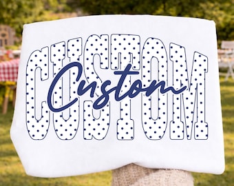 PNG de nombre universitario personalizado, diseño de nombre personalizado de lunares, PNG de sublimación de descarga digital, diseño de camiseta con texto personalizado