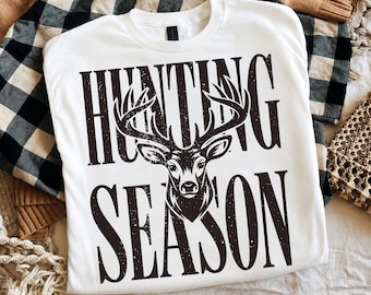 Hunting Season PNG SVG, Vintage Deer Hunting Western Shirt Design, Distressed Hunting Wife Sublimation, Digital Download