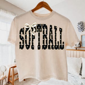 Softball PNG, Polka Dots PNG, Softball Mama Shirt Design, Softball Bow Sublimation, Game Day Png, Digital Download