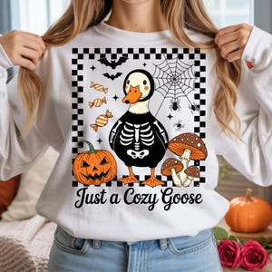 Cozy Goose Halloween PNG: Funny Fall Animal Clipart (Digital Download