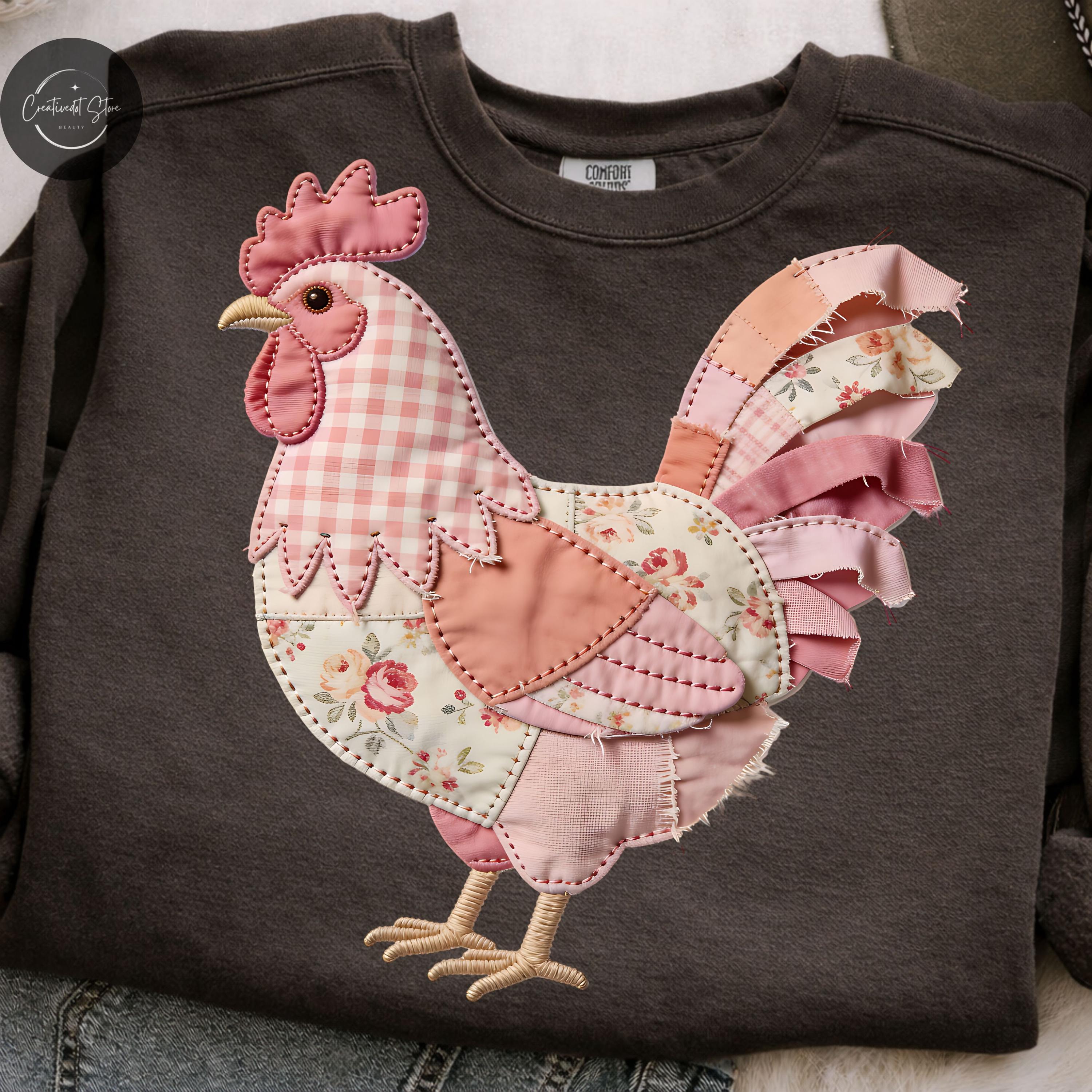 Patchwork Chicken Easter PNG, Floral Chicken Png, Retro Easter Shirt ...