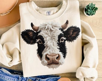 Faux Yarn Cow Png, Latch Hook png, Sublimation Design, Farm Holiday Embroidery, Heifer Crochet Png, Cow Lover Gift, Digital Download