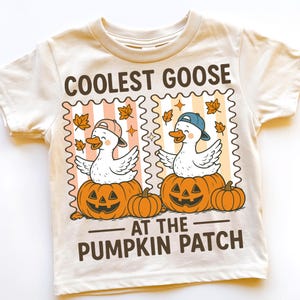 Funny Fall Coolest Goose at The Pumpkin Patch Png, Sublimation Design Digital Download