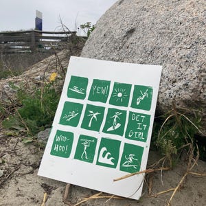 Get It Girl! – Surf-Inspired Linocut Print