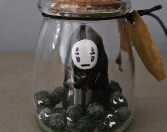 Spirited away, no face,studio ghibli,anime decor,totoro,soot sprites,gift,office decor, Hayao Miyazaki,