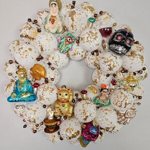 Folk art decor,hamsa,Frida kahlo,good luck,rhinestone skulls, buda,lucky cat,wreaths for front door, wall decor,