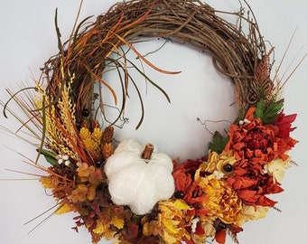 fall wreath for front door,FALL WREATHS,autumn wreath,thanksgiving wreath,fall floral wreath,fall pumpkin front door wreath