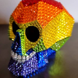 Rhinestones Skull,rainbow Skull,geometric Skull,crystal Skull,equality ...