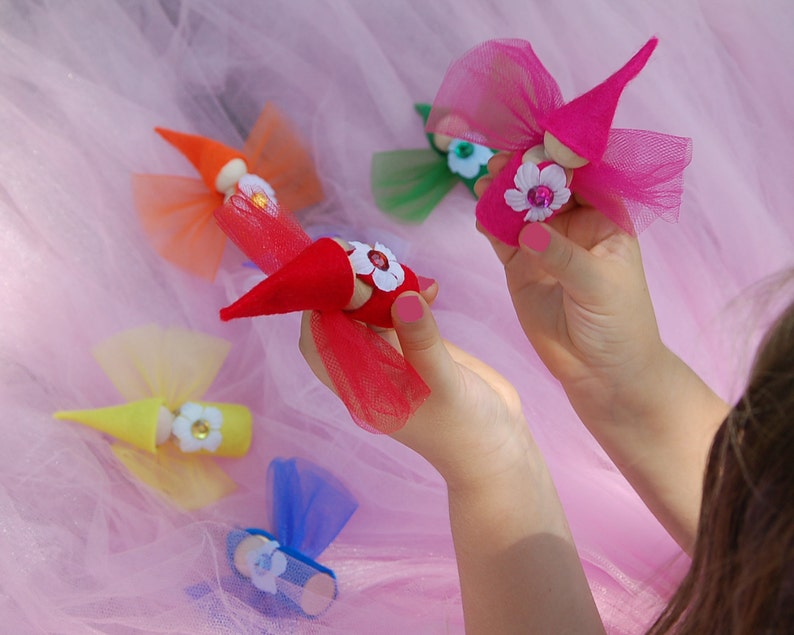 Complete set of 12 Rainbow Flower Fairy Dolls image 4