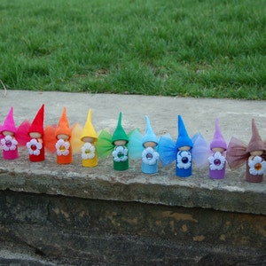 Complete set of 12 Rainbow Flower Fairy Dolls image 1