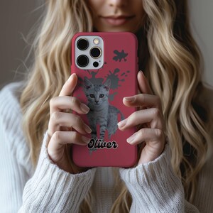 Custom Cat Phone Case, Custom Cat Phone Case Personalized, Custom Pet Phone Case Using Pet Photo and Name, Cat iPhone Case Personalized gift