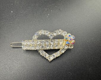 Rhinestone Hair Clip | Vintage Sparkle Barrette | Crystal Statement Hair Accessory | Retro Holiday Glam