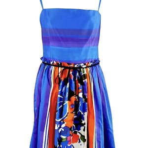 Red Valentino Blue Floral A-Line Dress - Size 46 / AU 12 NWT