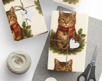 Tabby Cat Christmas Wrapping Paper